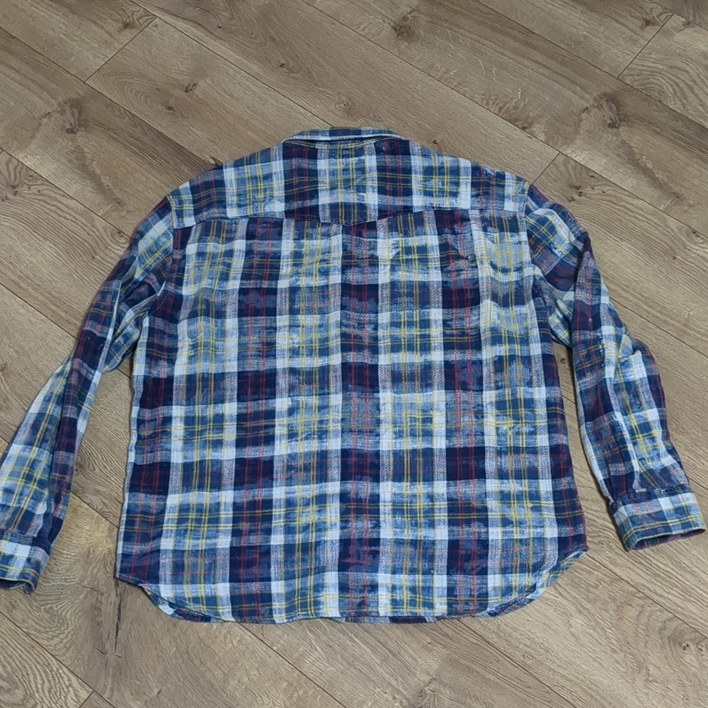 Jhon varvatos marshall plaid slim fit shirt Mens Size Large - Picture 3 of 9
